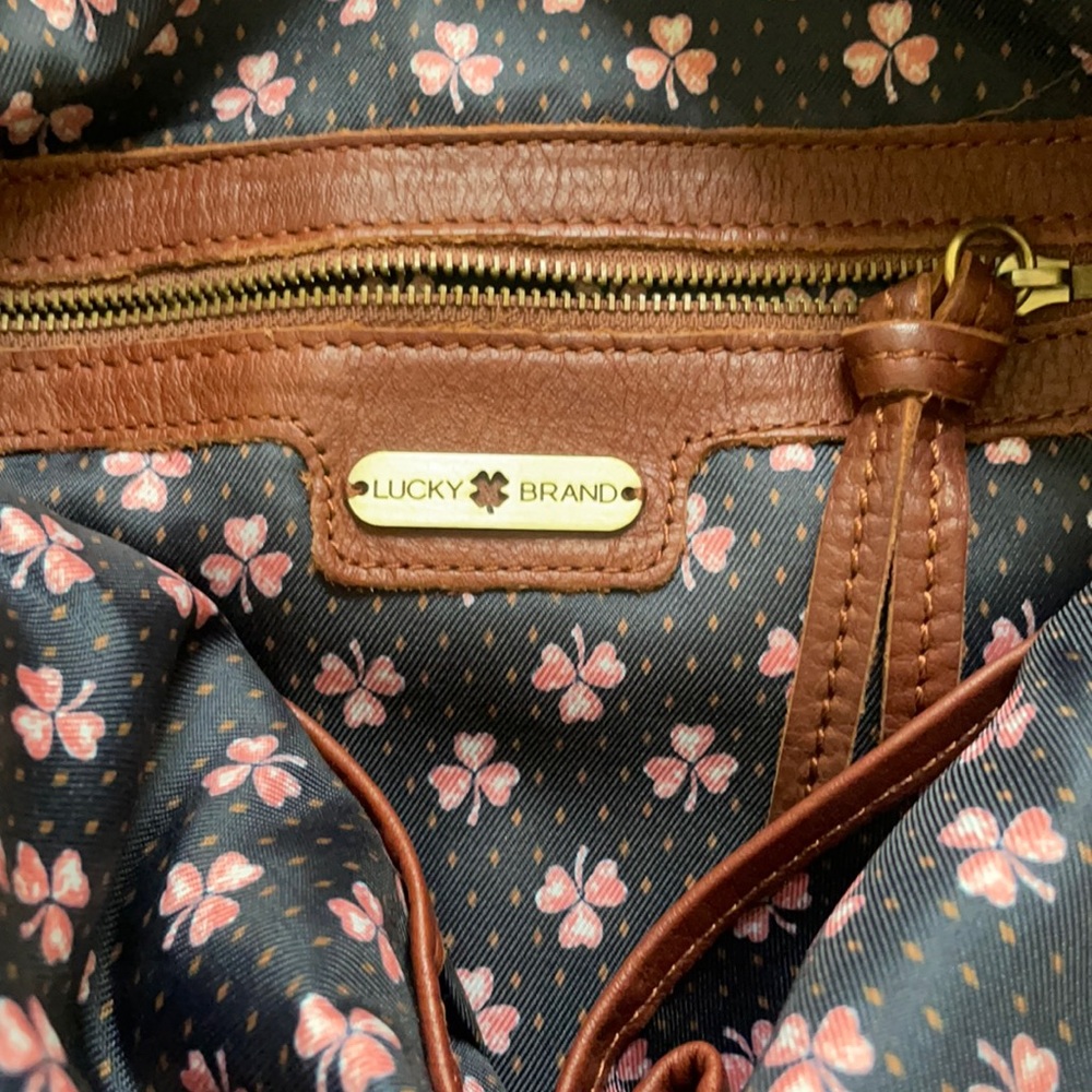 Lucky brand leather bag,new,brown color
